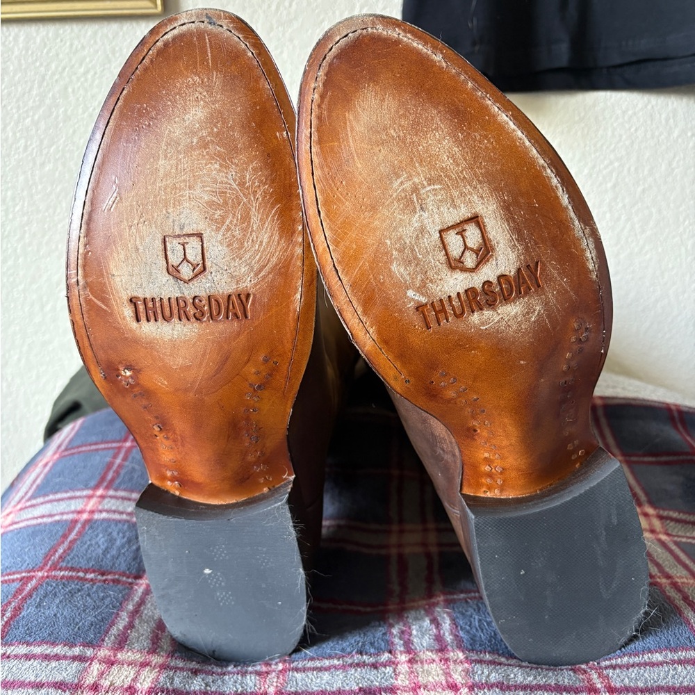 Thursday Brown Leather Boots with Classic Design